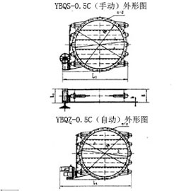 YBQS-0.5C(手动)、YBQZ-0.5(自动)多叶气流调节阀(圆形)